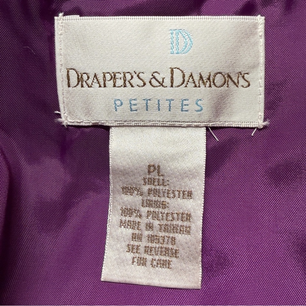 Drapers & Damons Purple Quilted Button Up Vest with Collar, Pockets Size P-Large - Picture 8 of 17